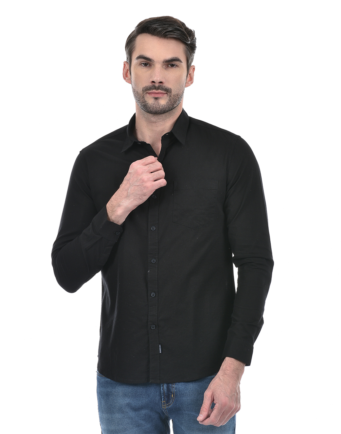 Numero Uno Men Solid Black Shirt